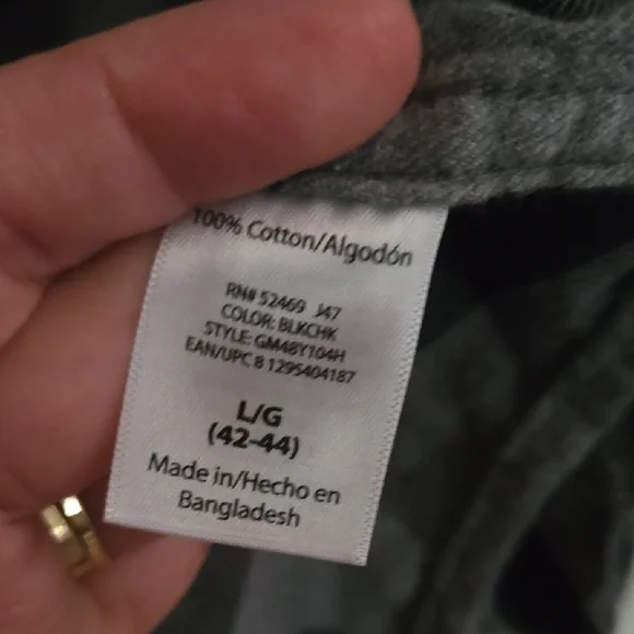 Men's Black and Gray Checkered Shirt - Picture 6 of 7